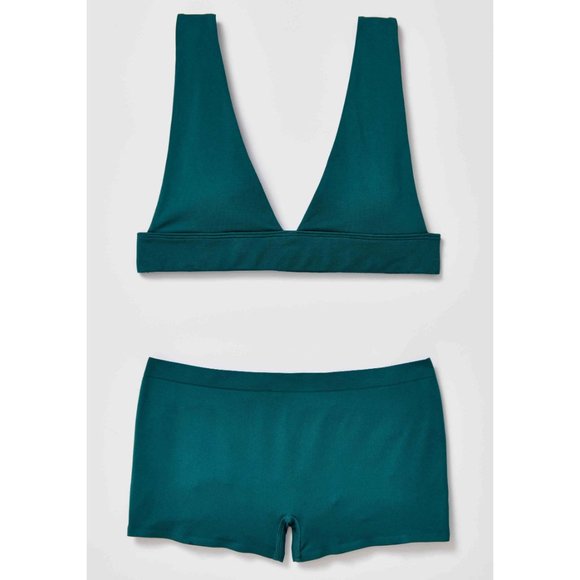🎉LAST CHANCE🎉 FREE PEOPLE No Show Plunge Bralette / Evergreen - Picture 7 of 8